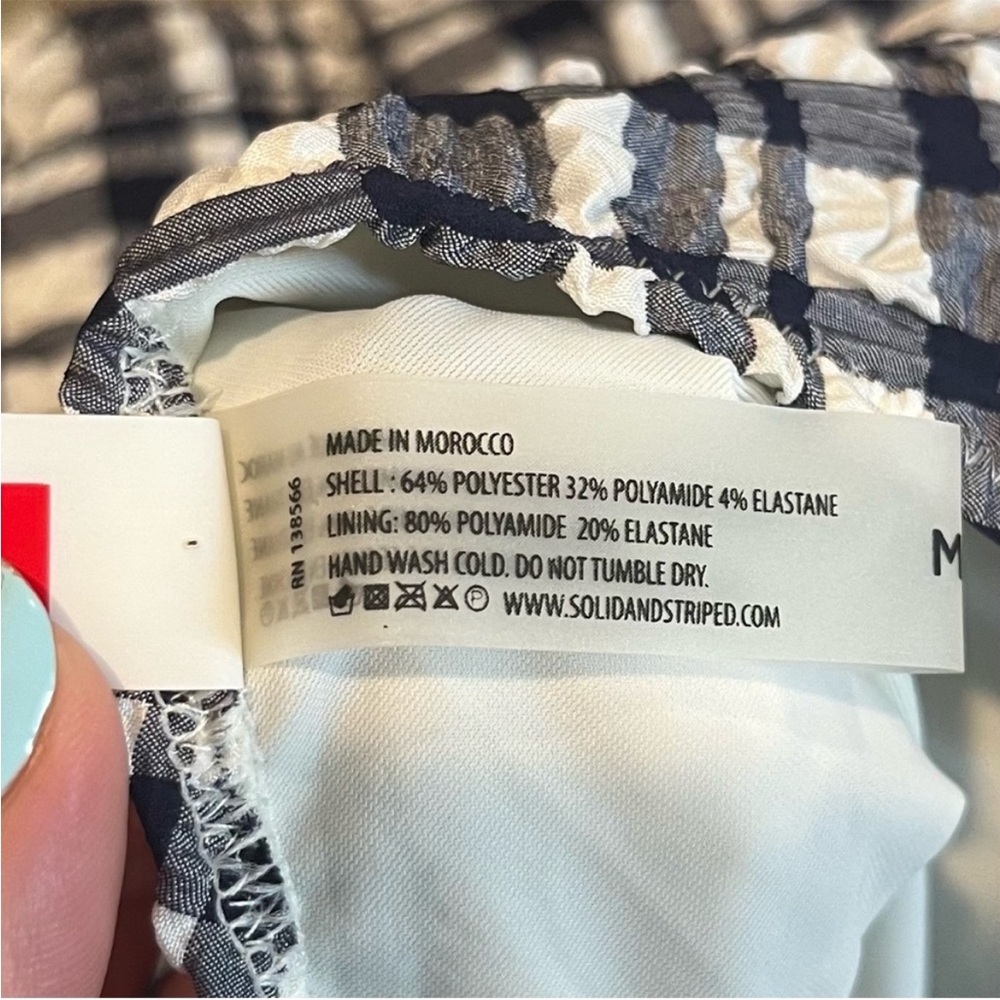 NWOT Solid & Striped The Juliana One Piece in Puckered Madras - Picture 12 of 13